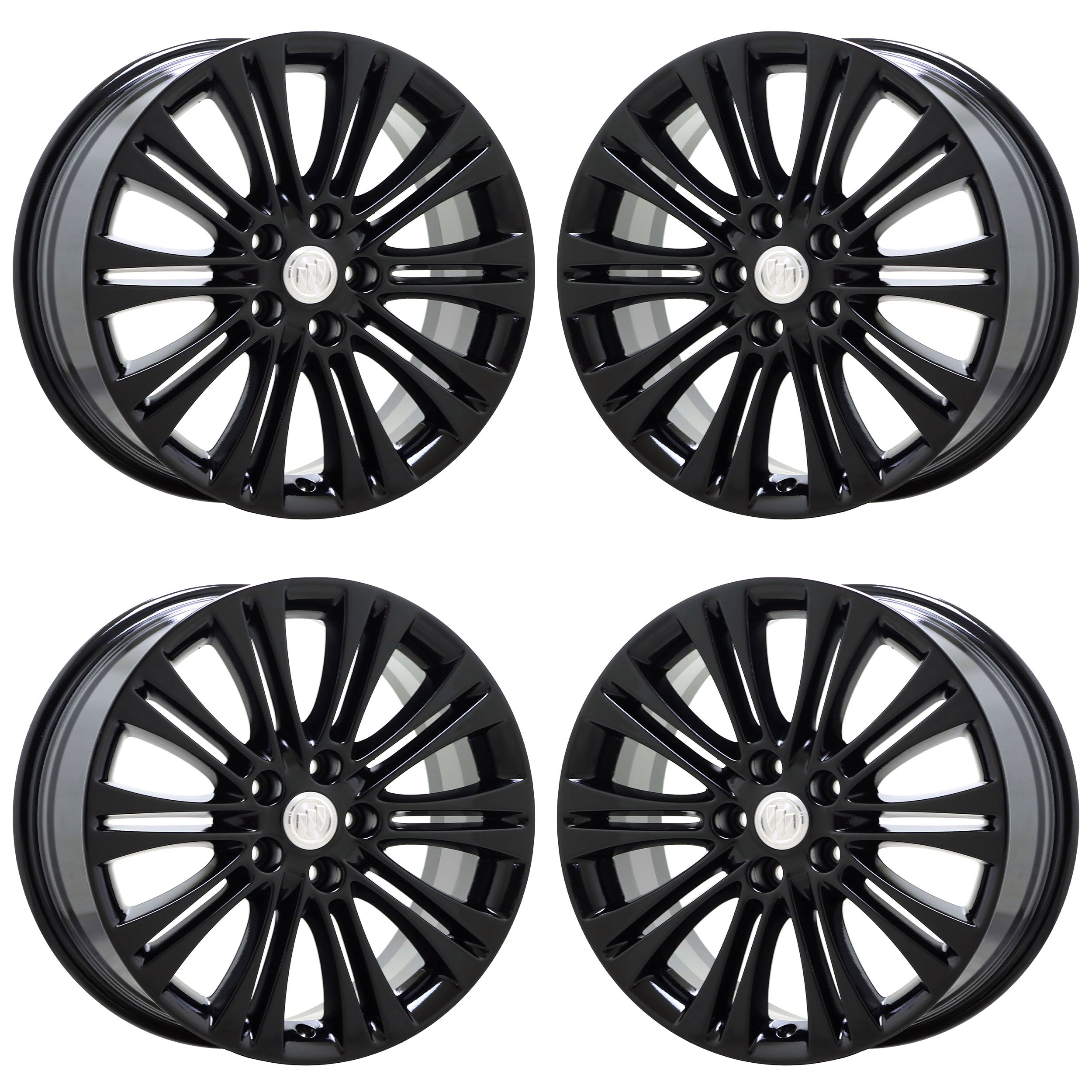 18" Buick Verano Gloss Black wheels rims Factory OEM set 4112